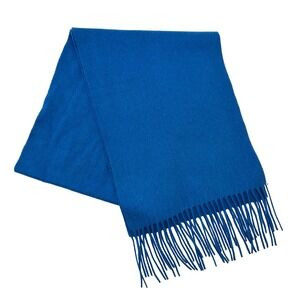 ENZO MANTOVANI Wool‎ & Cashmere Fringe Scarf • blue